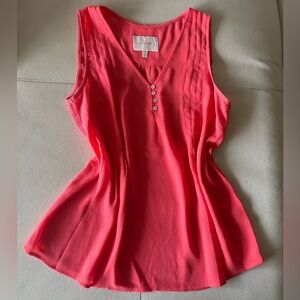 Skies Are Blue Coral Sleeveless Tank Top